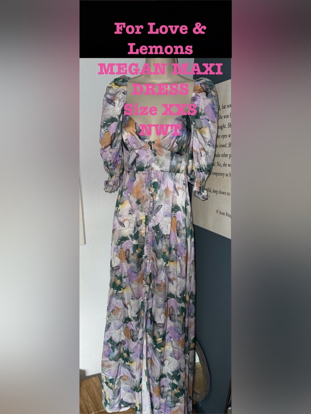 For Love & Lemons Megan Maxi Dress NWT - Picture 2 of 16